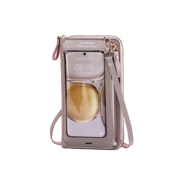INF PU læder touchscreen telefontaske Crossbody tegnebog Grå