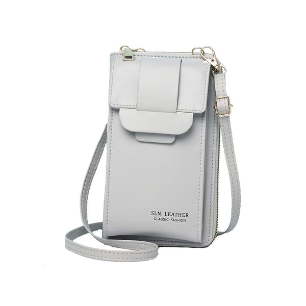 INF PU-nahkainen crossbody-puhelinlaukku säädettävällä hihnalla Harmaa