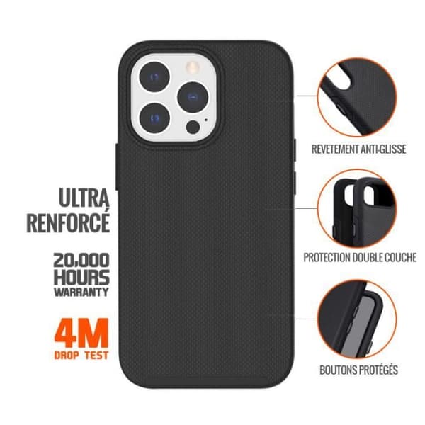 Fodral till iPhone 14 Pro Max - EIGER - Styvt med 2 ultraförstärkta anti-fall lager 4M - Svart