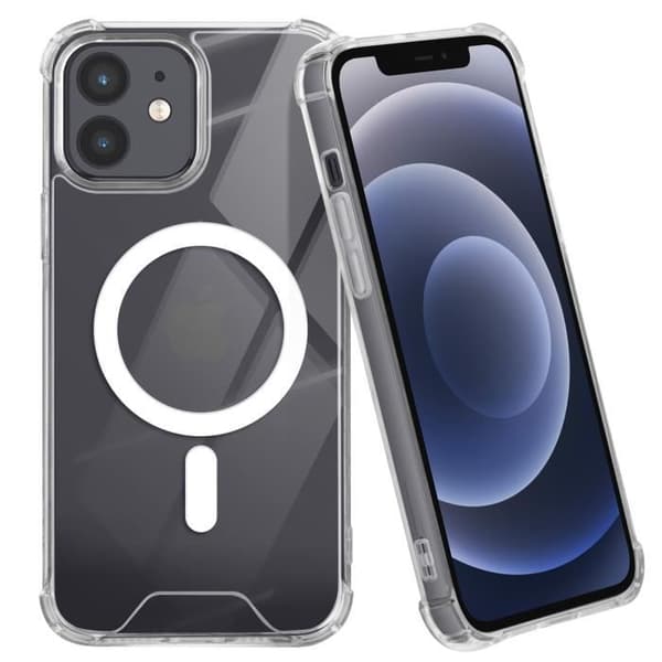 Magsafe Fodral för iPhone 12 - AVIZAR - Silikongel - Transparenta stötsäkra förstärkta hörn