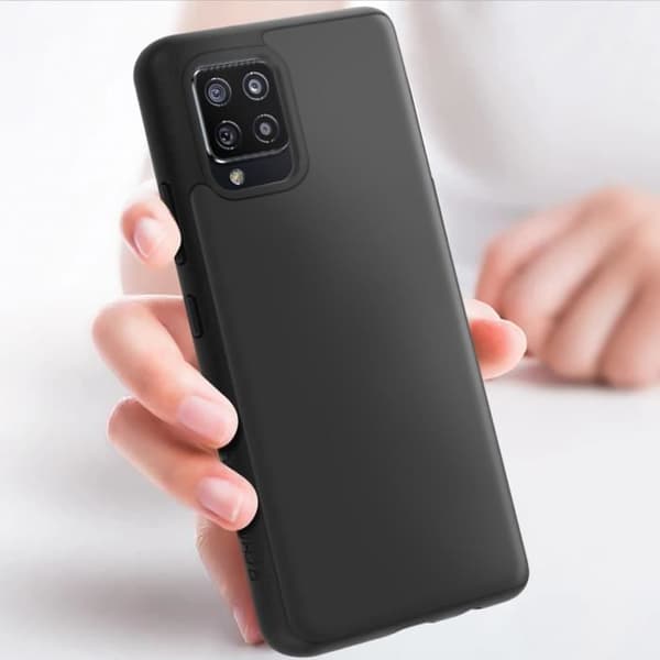 Samsung A42 5G Fodral Flexibelt stötsäkert Soft Touch SolidSuit Rhinoshield Svart