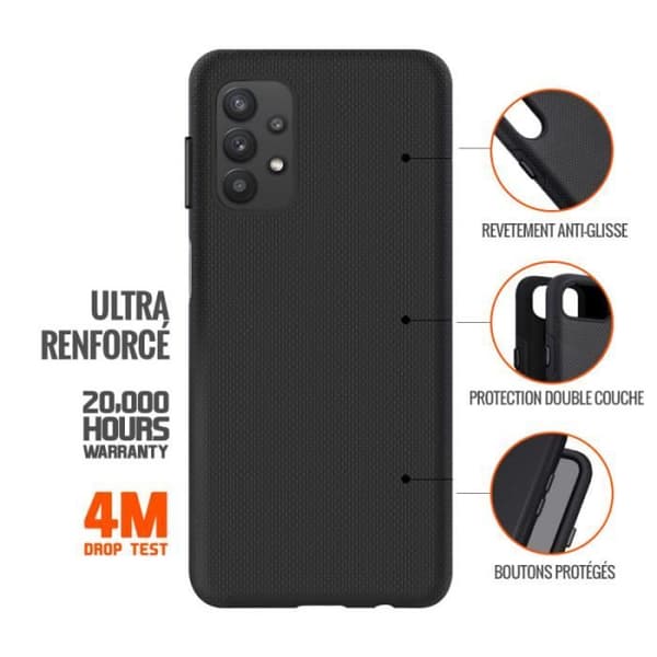 Galaxy A32 5G Hårt Ultra-Fall Anti-Fall Fodral 4M Eiger Svart