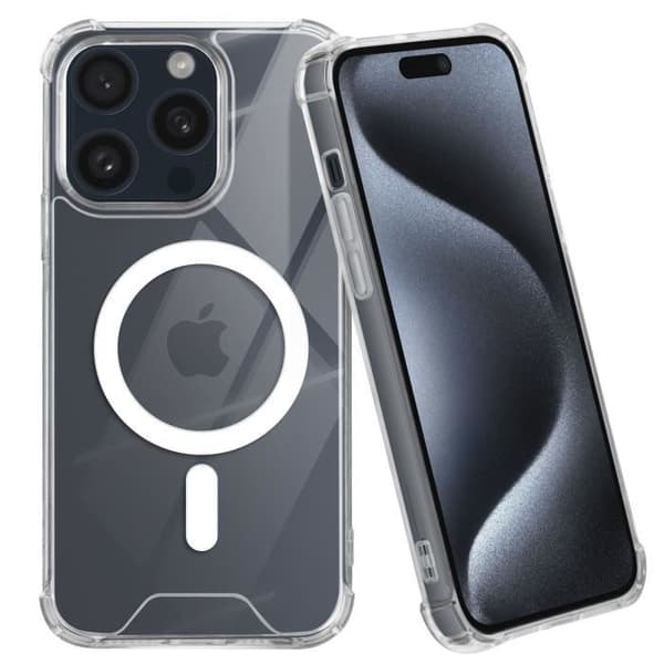 Fodral - AVIZAR - iPhone 15 Pro Max - Silikongel - Förstärkta hörn - Genomskinlig