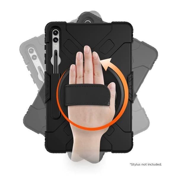 Fodral till Tab S9 FE Plus - EIGER - Svart - Fullständigt skydd - 360° roterande handtag