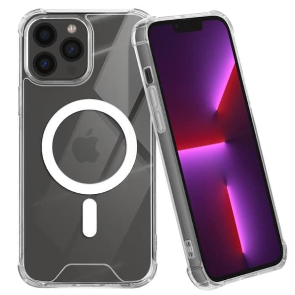 AVIZAR Skyddsfodral för iPhone 13 Pro Max - Silikongel - Förstärkta hörn - Genomskinlig