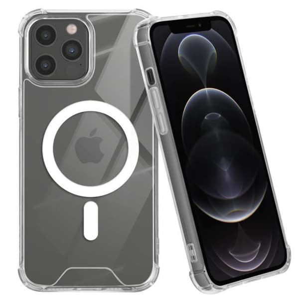 Magsafe Fodral för iPhone 12 Pro - AVIZAR - Silikongel - Transparenta stötsäkra förstärkta hörn