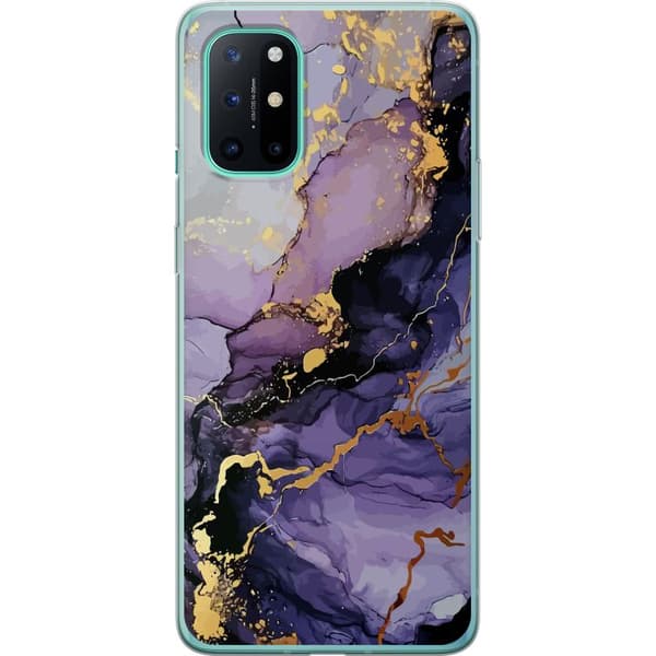 OnePlus 8T Gjennomsiktig deksel Lilla Marmor