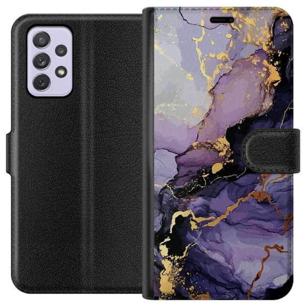 Samsung Galaxy A52s 5G Lompakkokotelo Purppuranhohtoinen Marmori