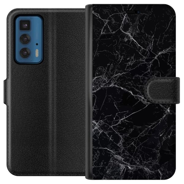 Motorola Edge 20 Pro Lommeboketui Marmor Svart