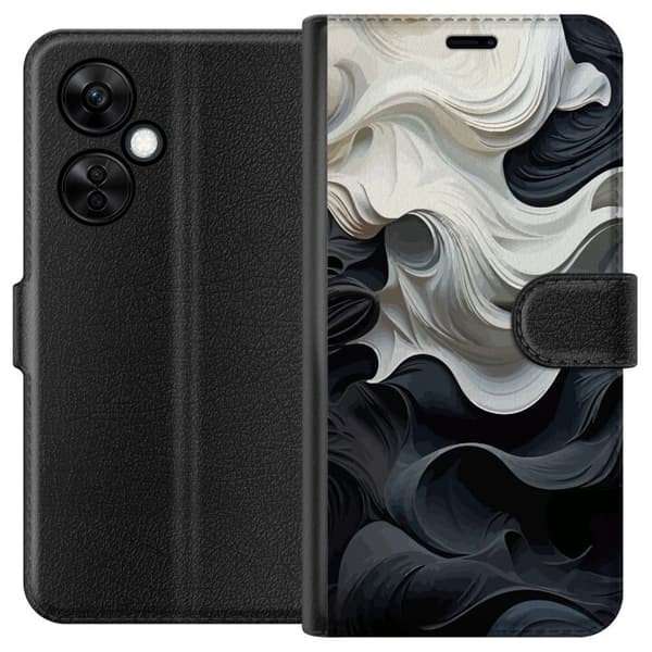 OnePlus Nord CE 3 Lite Tegnebogsetui Silke Sort/Hvid