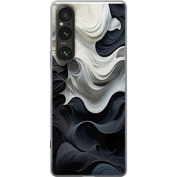 Sony Xperia 1 VI Gjennomsiktig deksel Silke Svart/Hvit