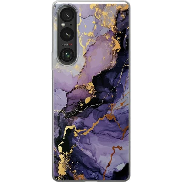 Sony Xperia 1 VI Gennemsigtig cover Lilla Marmor