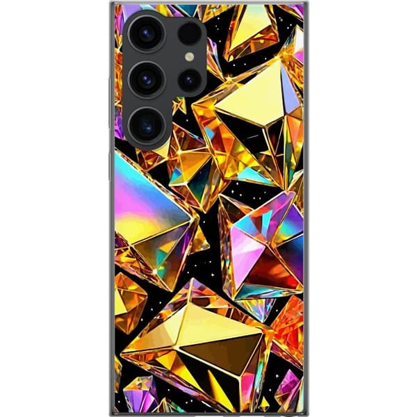 Samsung Galaxy S24 Ultra Gjennomsiktig deksel 3D Gull