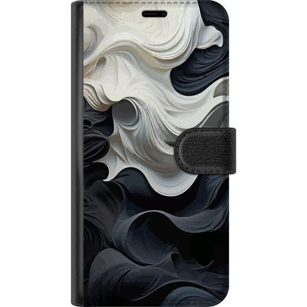 Apple iPhone 12  Plånboksfodral Silke Svart / Vitt