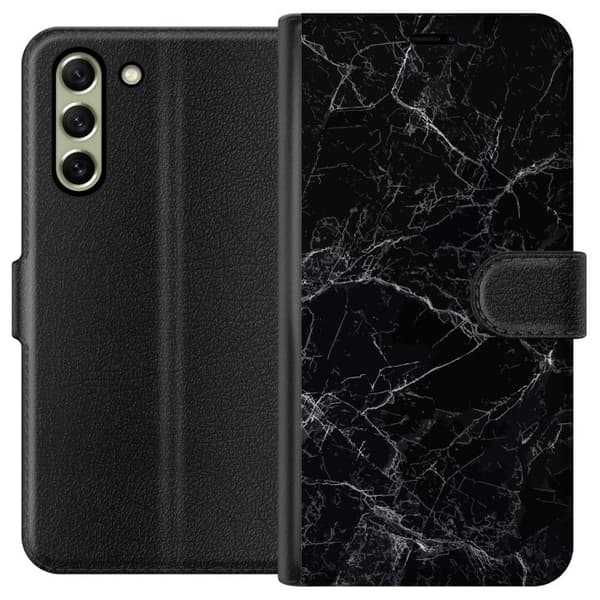 Samsung Galaxy S21 FE 5G Lommeboketui Marmor Svart