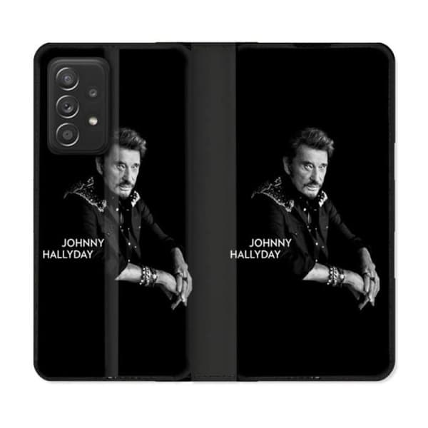 Läderplånboksfodral till Samsung Galaxy A53 5G Musik Johnny Hallyday Svart en storlek