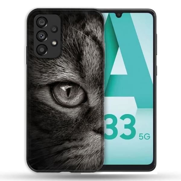 Fodral till Samsung Galaxy A33 5G Animal Cat Grey en storlek