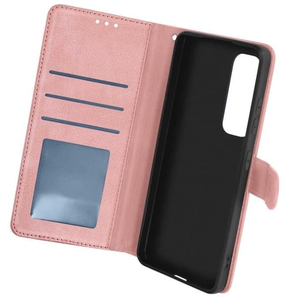 Fodral till Samsung Galaxy S24 FE Handledsrem Flip Wallet Stand Champagne Pink