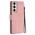 Miniatyrbild 1 av 4: Fodral till Samsung Galaxy S24 FE Handledsrem Flip Wallet Stand Champagne Pink