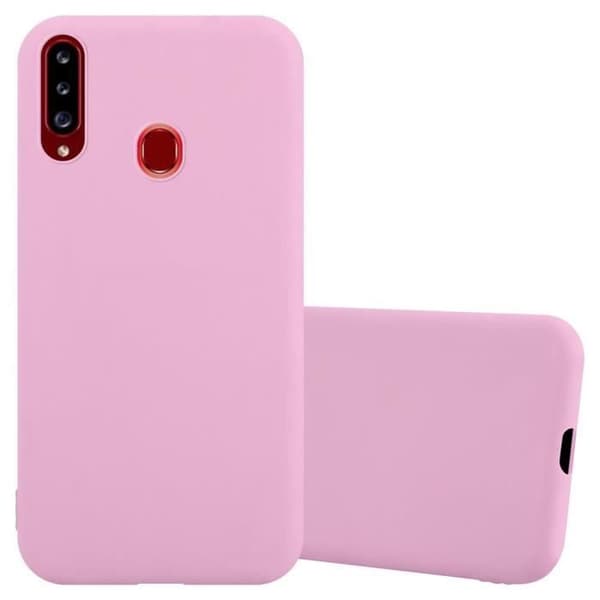 Fodral till Samsung Galaxy A20s i CANDY BRIGHT PINK Cadorabo Cover Protection Silikon TPU-fodral