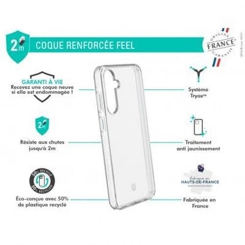 Fodral till Galaxy A25 Förstärkt FEEL Tryax System 3D Inserts Shockproof Force Fodral Transparent