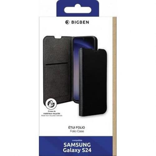 Fodral till Samsung Galaxy S24 - BIGBEN CONNECTED - Folioplånbok med korthållare och videostöd - Svart