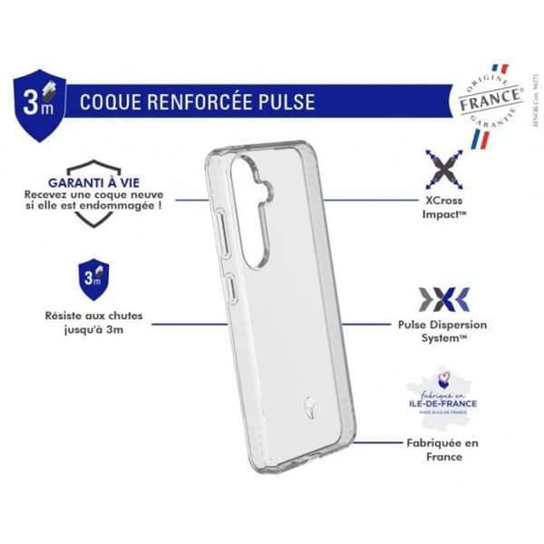 Förstärkt fodral Samsung G S24 PULSE Ursprung Frankrike garanti Livstids transparent garanti - FR Force fodral