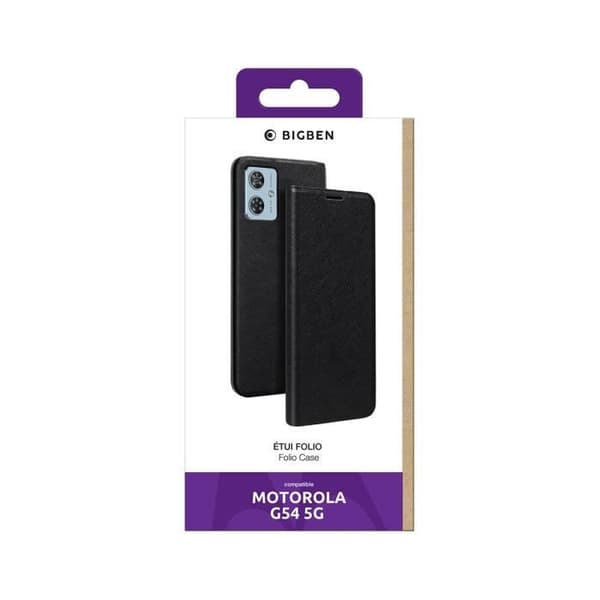 Foliofodral till Motorola G54 5G med stativfunktion och korthållare BigBen Connected Black