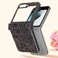 Miniatyrbild 3 av 4: AVIZAR Skyddsfodral till Samsung Galaxy Z Flip 6 - Svart Bi-material Glitter Design
