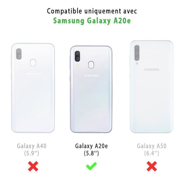 EVETANE 360 fodral kompatibelt med Galaxy A20e - Modell: Cherry