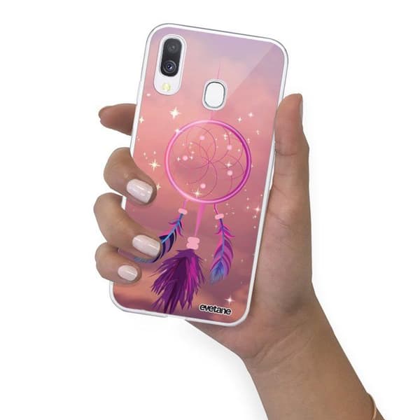 EVETANE 360 fodral kompatibel Galaxy A20e - Modell: Rosa drömfångare