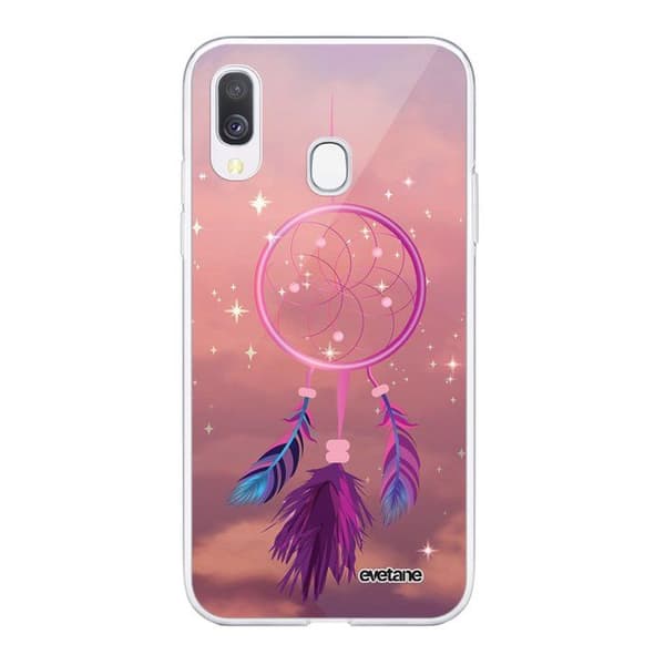 EVETANE 360 fodral kompatibel Galaxy A20e - Modell: Rosa drömfångare