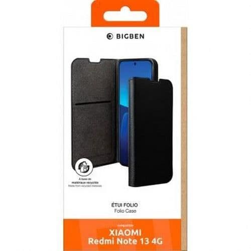 Fodral till Xiaomi Redmi Note 13 4G - BIGBEN CONNECTED - Folioplånbok med korthållare och videostöd - Svart