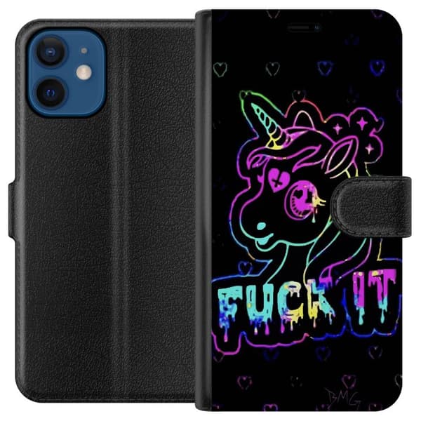 Apple iPhone 12 mini Tegnebogsetui Fuck it Unicorn
