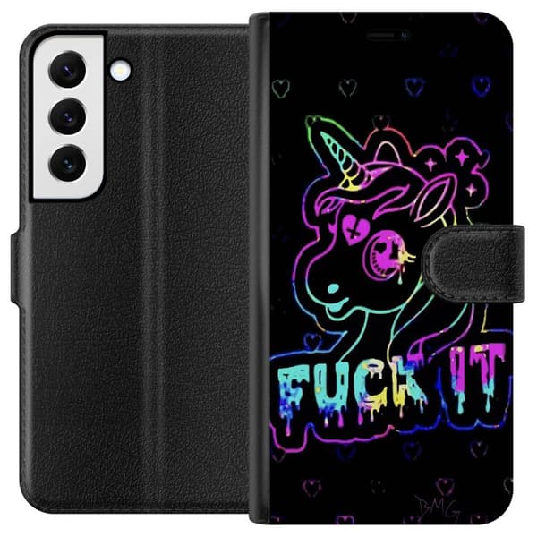Samsung Galaxy S22 5G Tegnebogsetui Fuck it Unicorn