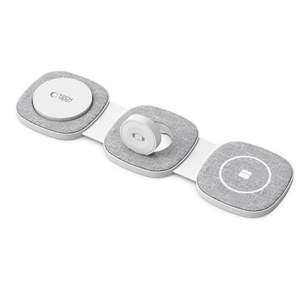 Tech-Protect trådløs lader A32 3in1 Magnetic MagSafe QI15W, grå