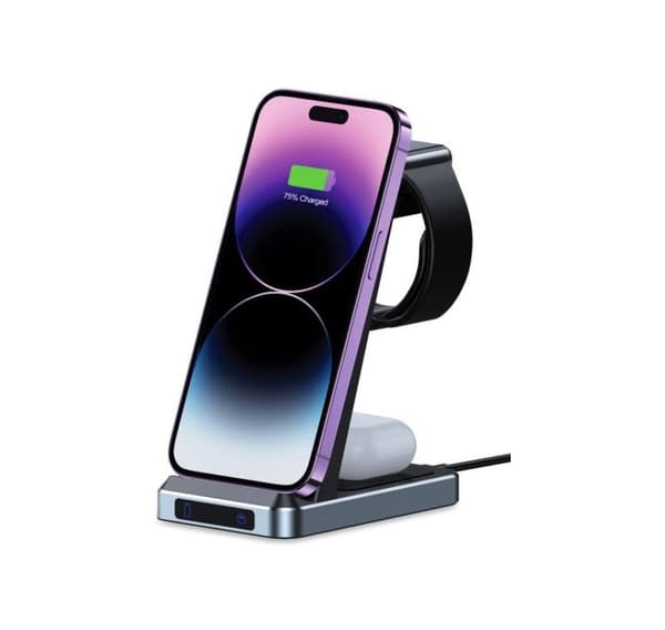Tech-Protect trådløs oplader A26 3in1 QI15W, sort