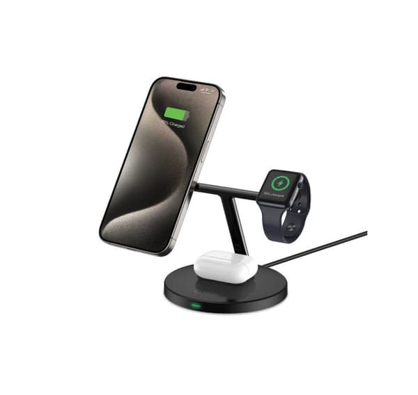 Tech-Protect trådløs lader A35 3in1 Magnetic MagSafe QI15W, svart