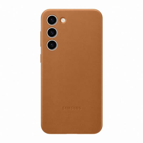 Läderfodral - SAMSUNG - Galaxy S23+ - Beige - Halvstyvt - Blandat