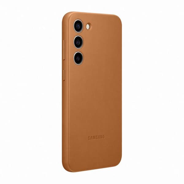 Läderfodral - SAMSUNG - Galaxy S23+ - Beige - Halvstyvt - Blandat