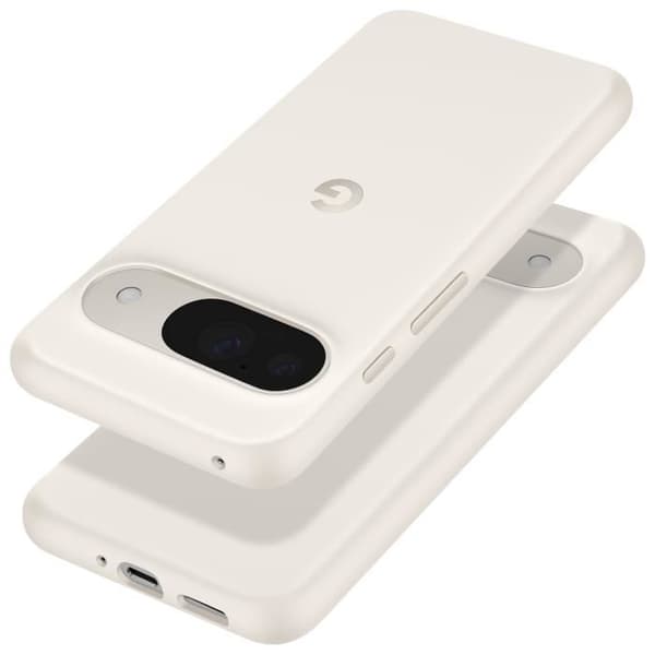 Google Pixel 9 och 9 Pro skyddsfodral - GOOGLE varumärke - Matte Soft Touch - Vit