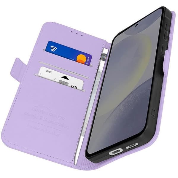 Fodral för Samsung S24 FE Flip Wallet Dubbel magnetlås Ljuslila