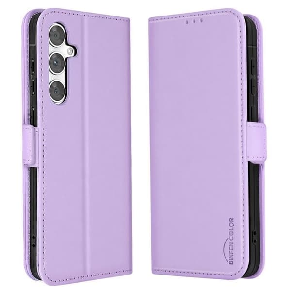 Fodral för Samsung S24 FE Flip Wallet Dubbel magnetlås Ljuslila