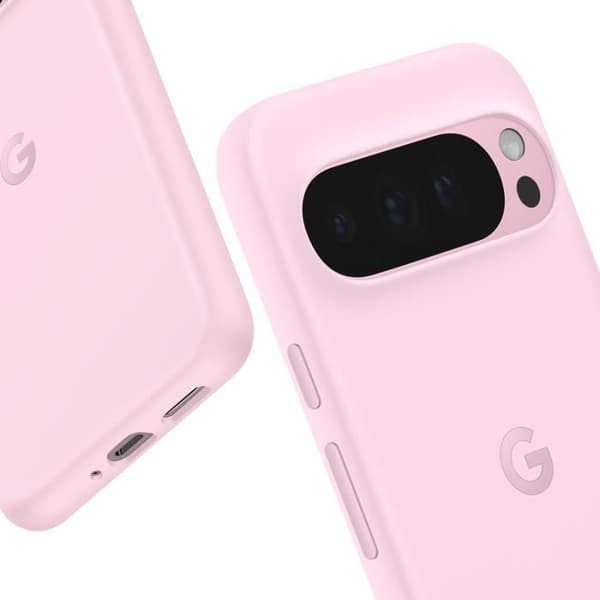 Google Pixel 9 Pro XL hårt fodral - GOOGLE - Puderrosa - Matt Soft Touch - Kameraskydd