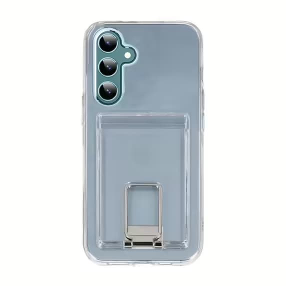 Samsung Galaxy S24 Plus Mobilskal med Korthållare och Stativ Rvelon - Transparent