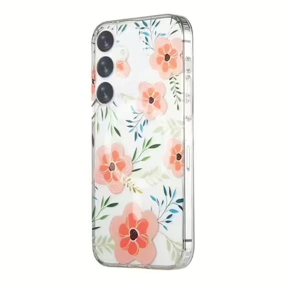 Samsung Galaxy S24 Mobilskal Magnet - Blommor Rosa