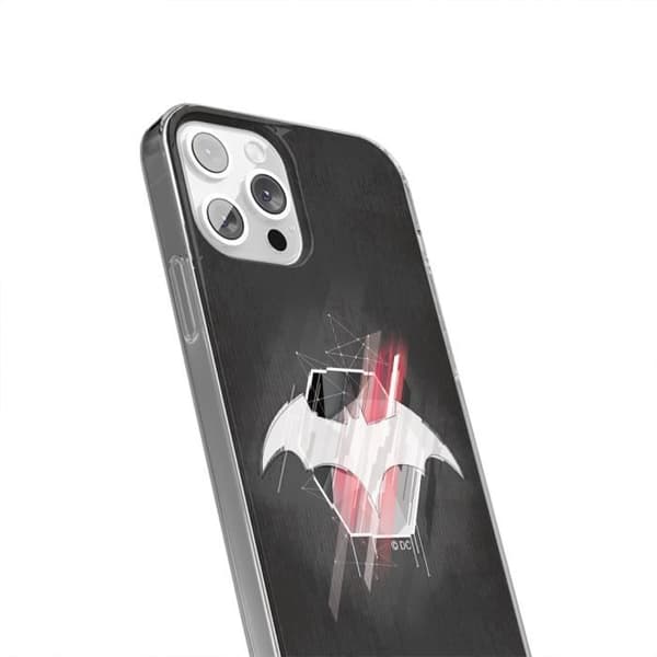 Mobilfodral för Iphone 12 - 12 PRO Original och officiellt licensierad DC Batman Pattern 002 Grey