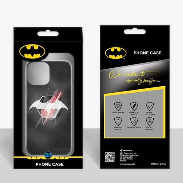 Mobilfodral för Iphone 12 - 12 PRO Original och officiellt licensierad DC Batman Pattern 002 Grey