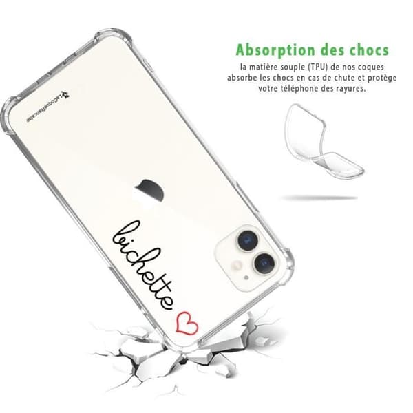 Fodral för iPhone 11 anti-chock mjuka förstärkta vinklar transparent Bichette La Coque Francaise.