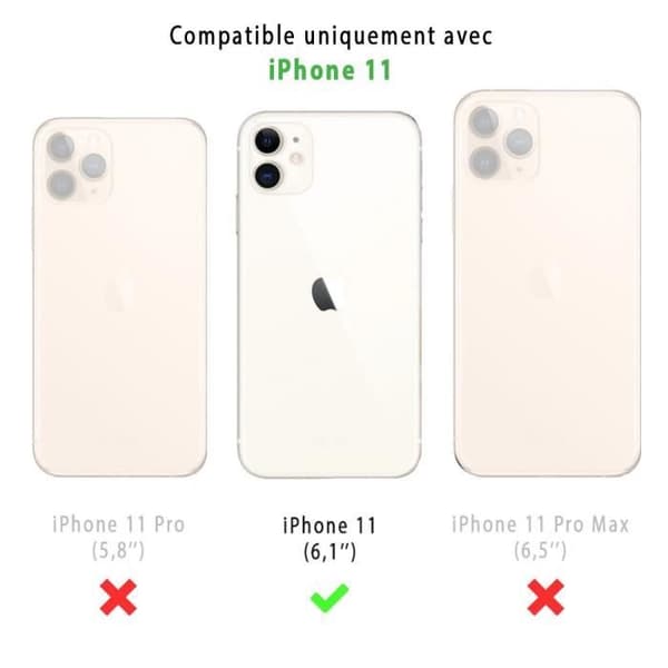 Fodral för iPhone 11 anti-chock mjuka förstärkta vinklar transparent Bichette La Coque Francaise.